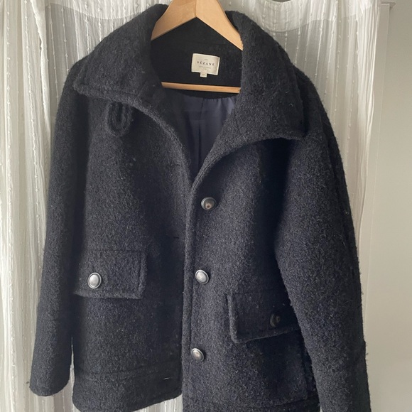 Sezane Leo Women's Black Wool Jacket - Picture 6 of 12